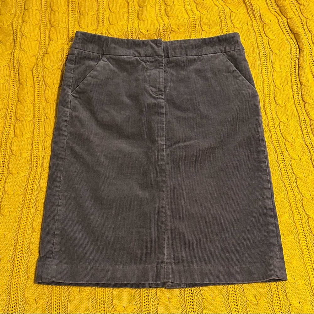EUC J. Crew Corduroy Skirt w/ Pockets, Zipper/Hook Closure